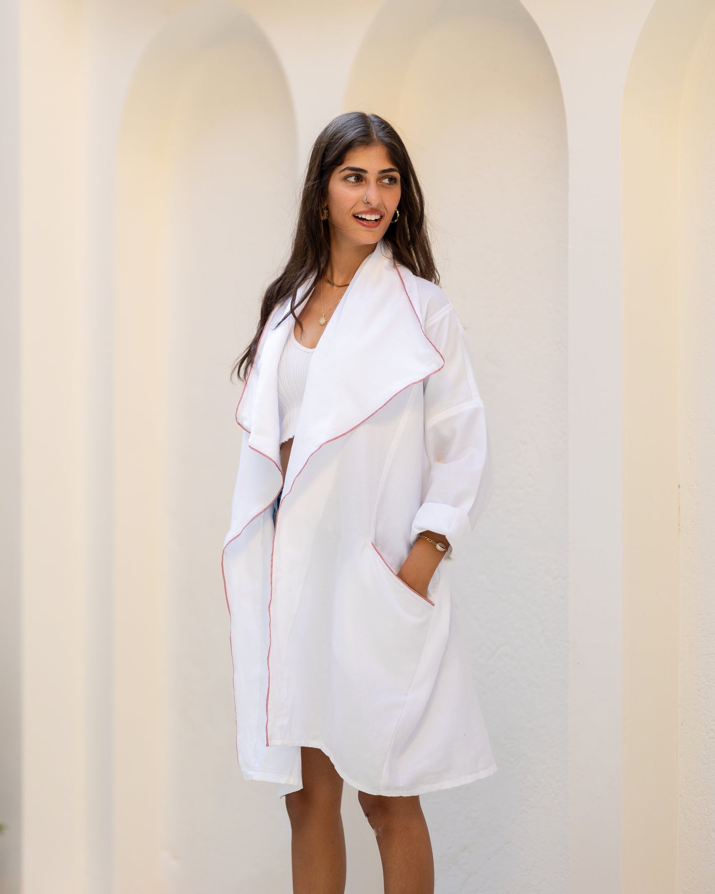 white cotton cardigan