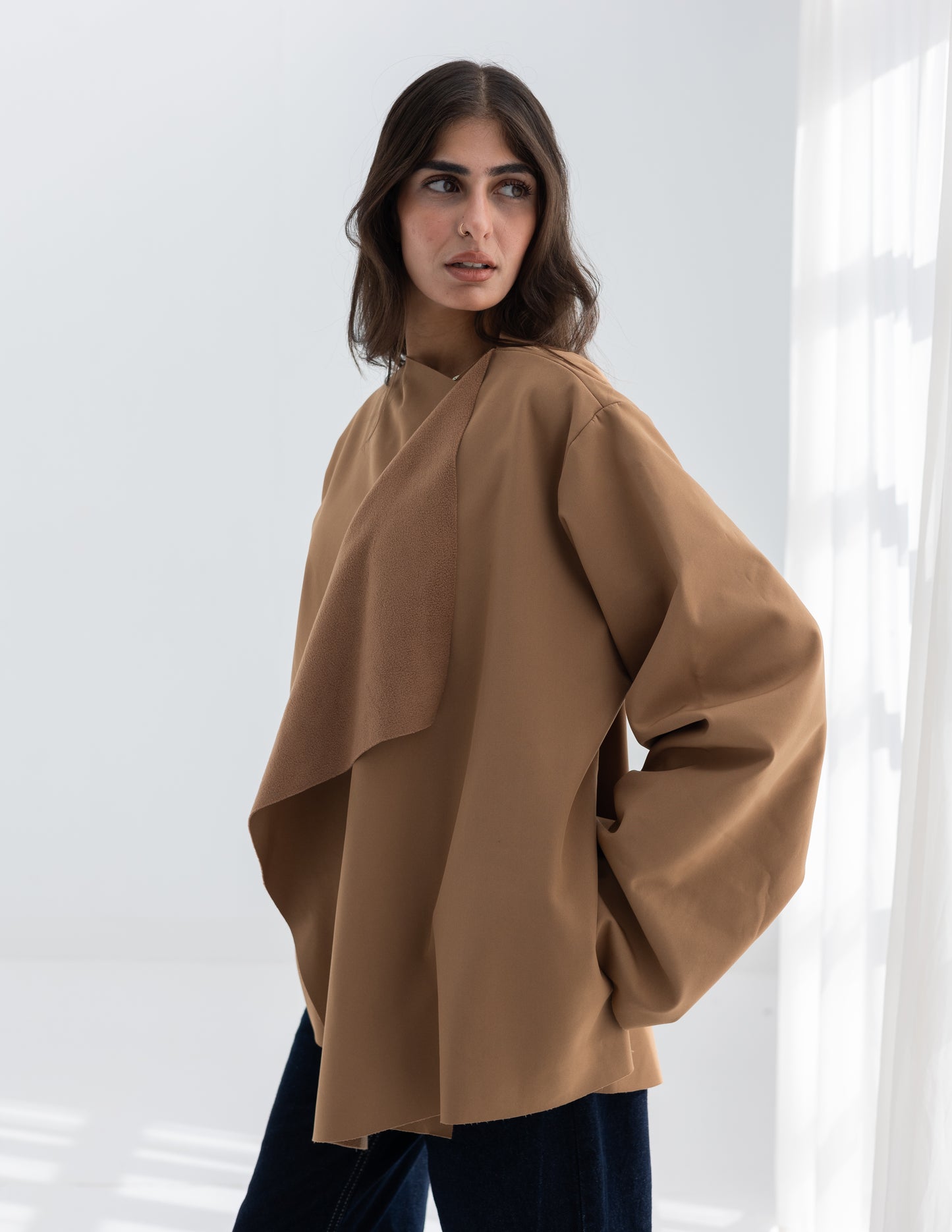 Shawl camel jacket