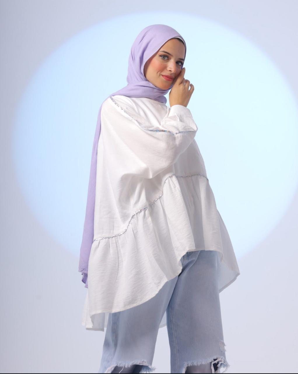 Ruffles linen blouse