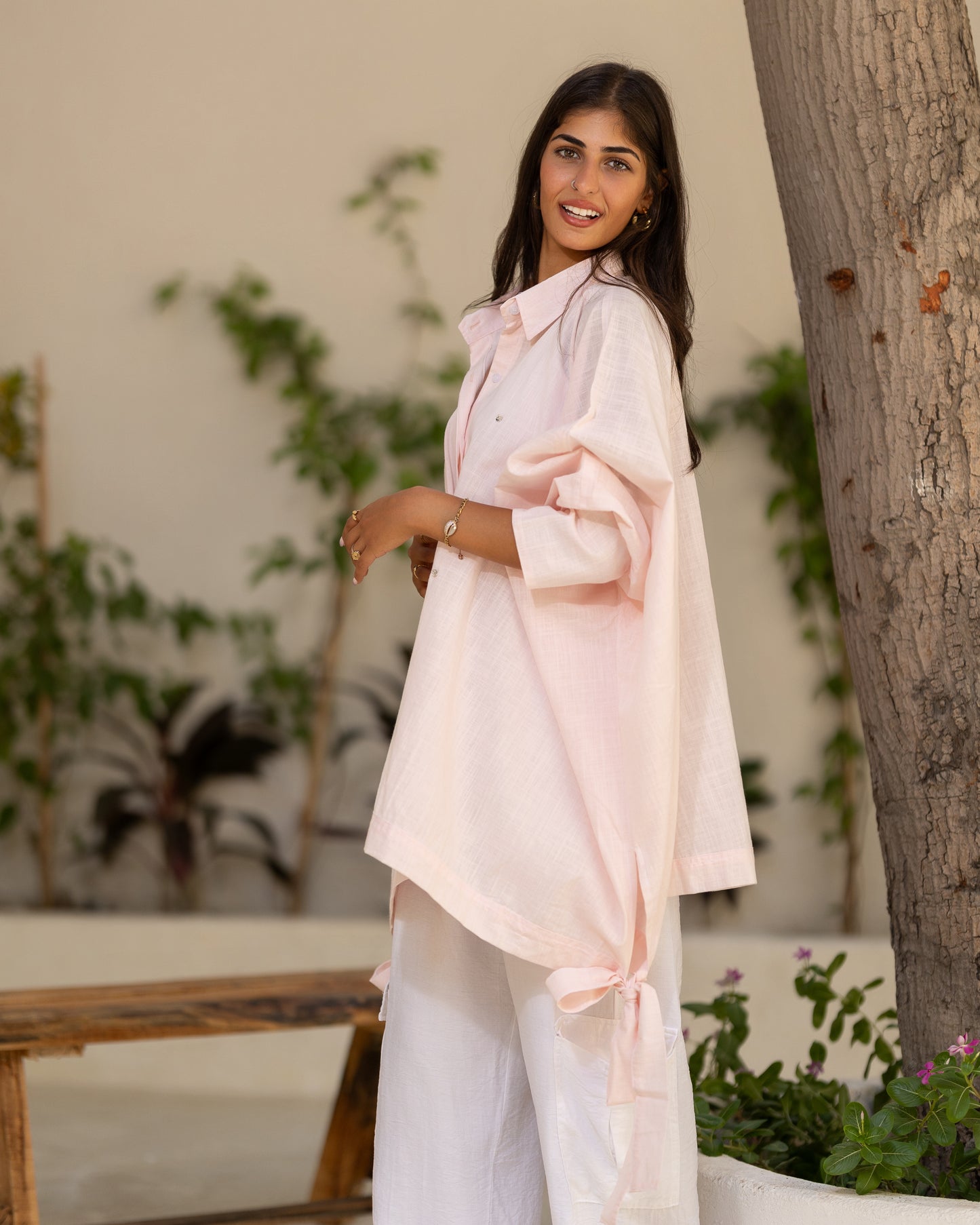 pink linen crystal