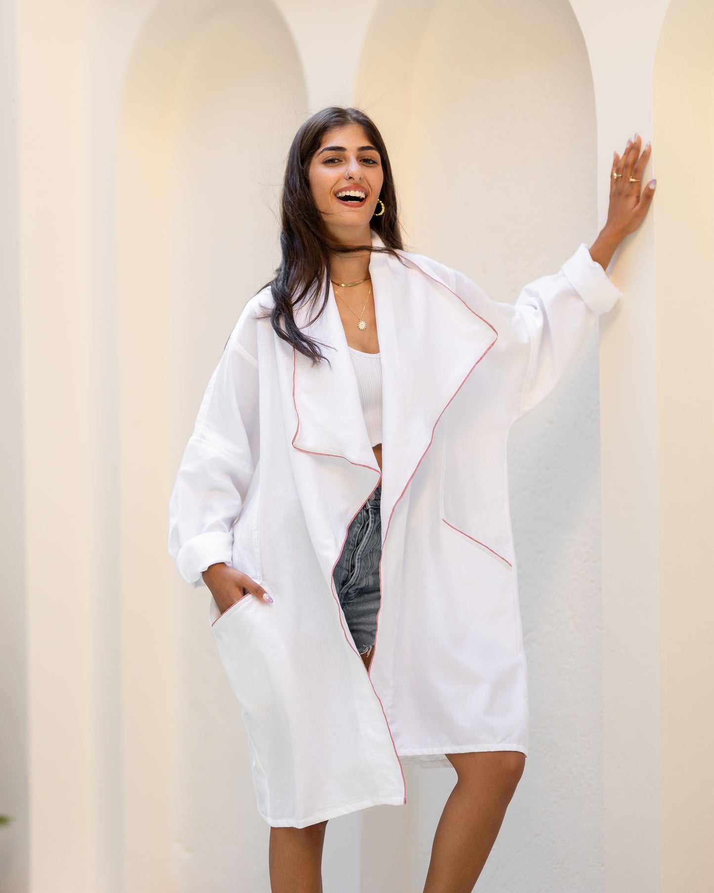 white cotton cardigan