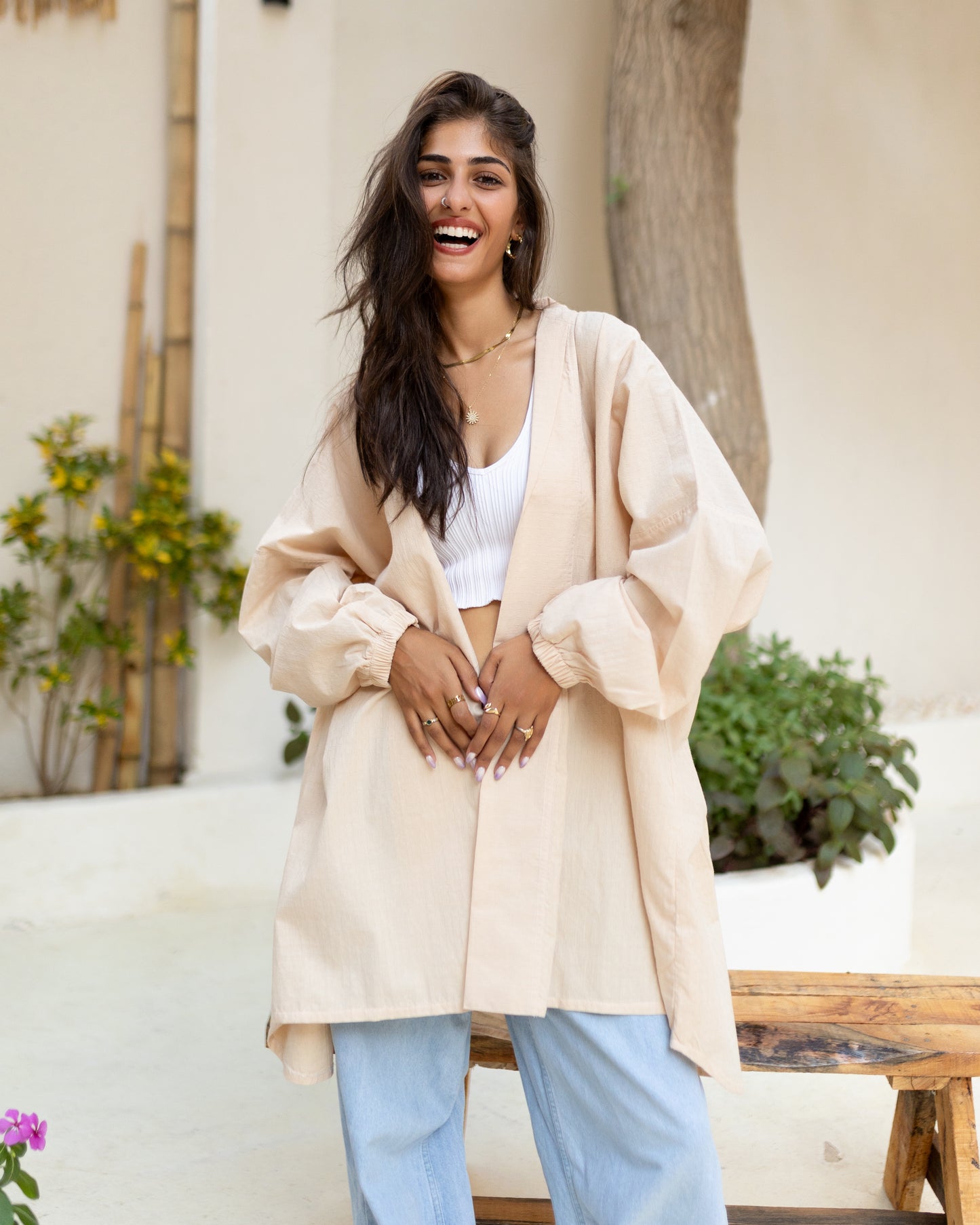 square taffta cardigan