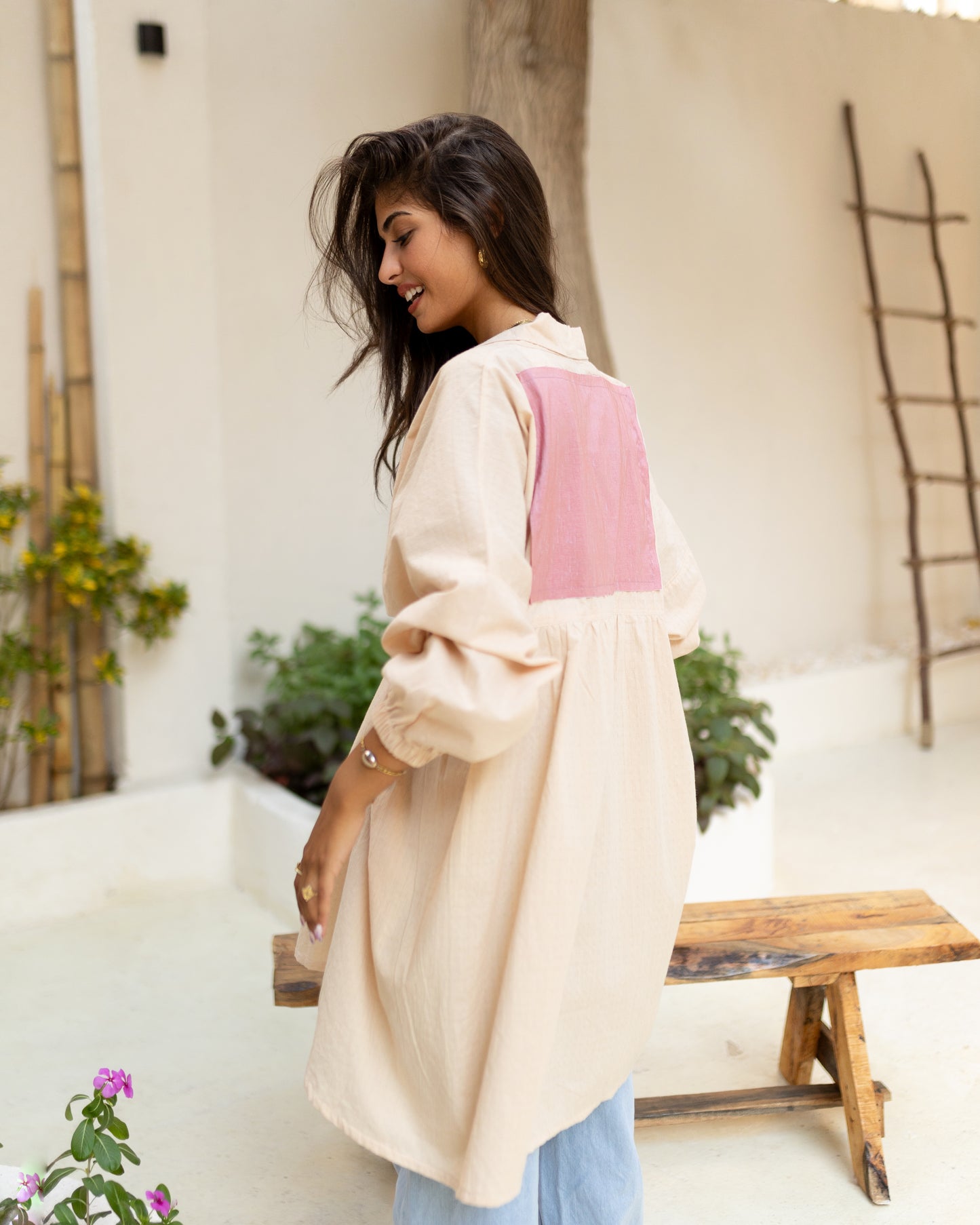 square taffta cardigan