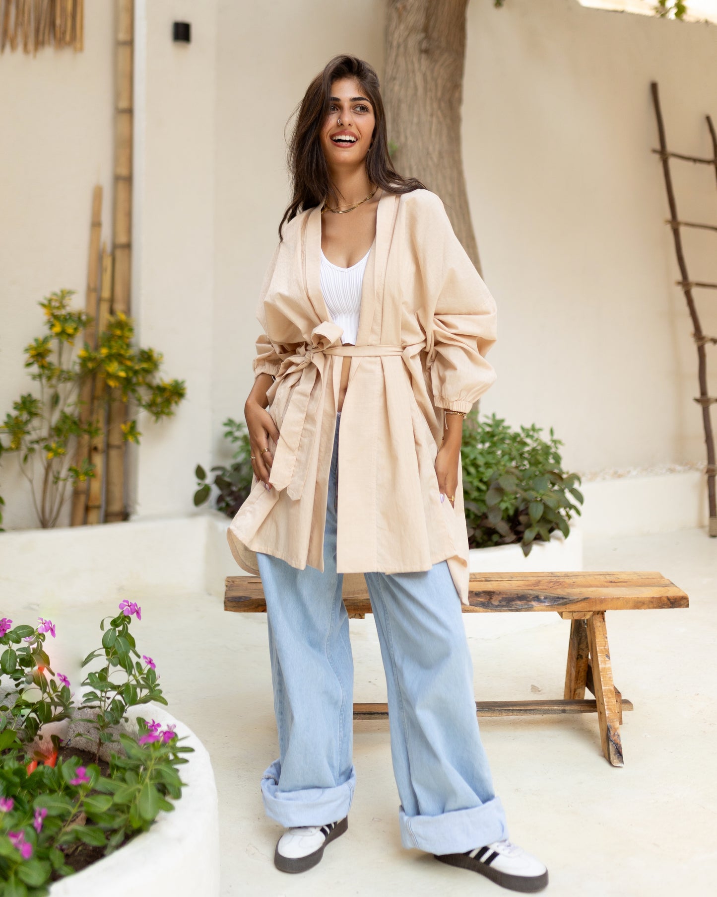 square taffta cardigan