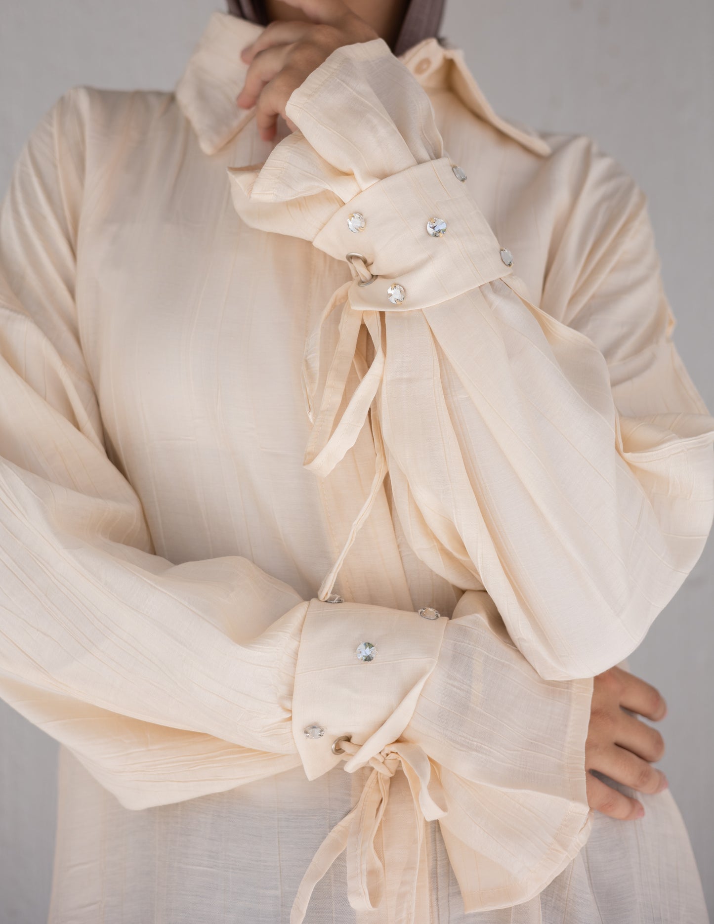 Crystal cuffs shirt