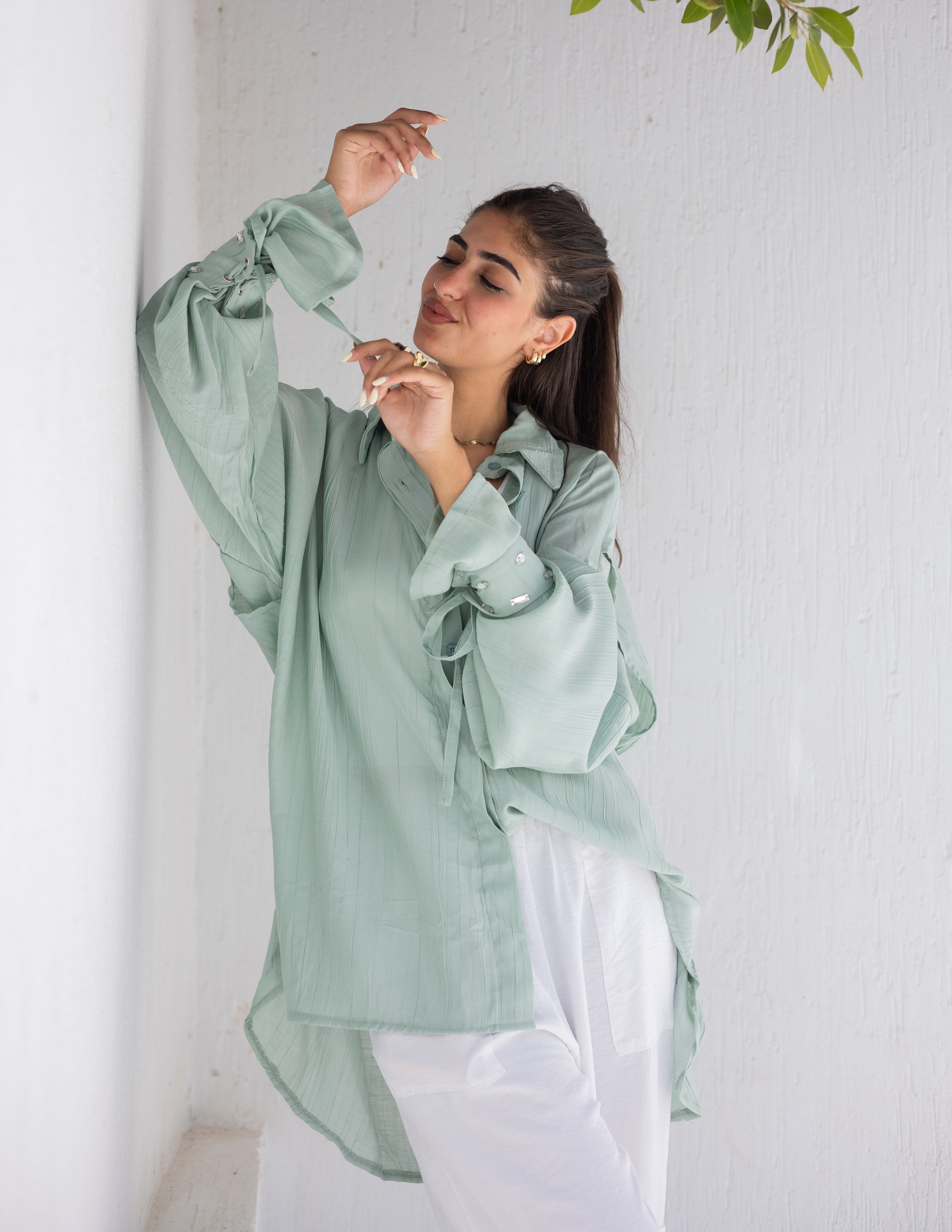 Crystal cuffs shirt