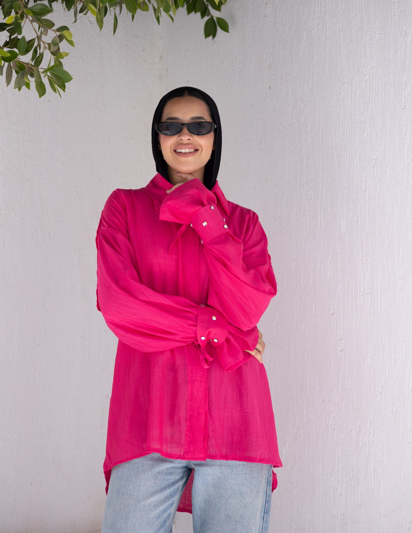 Crystal cuffs shirt