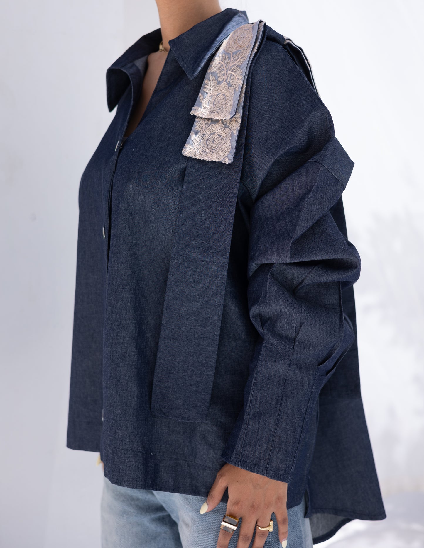 denim with bow