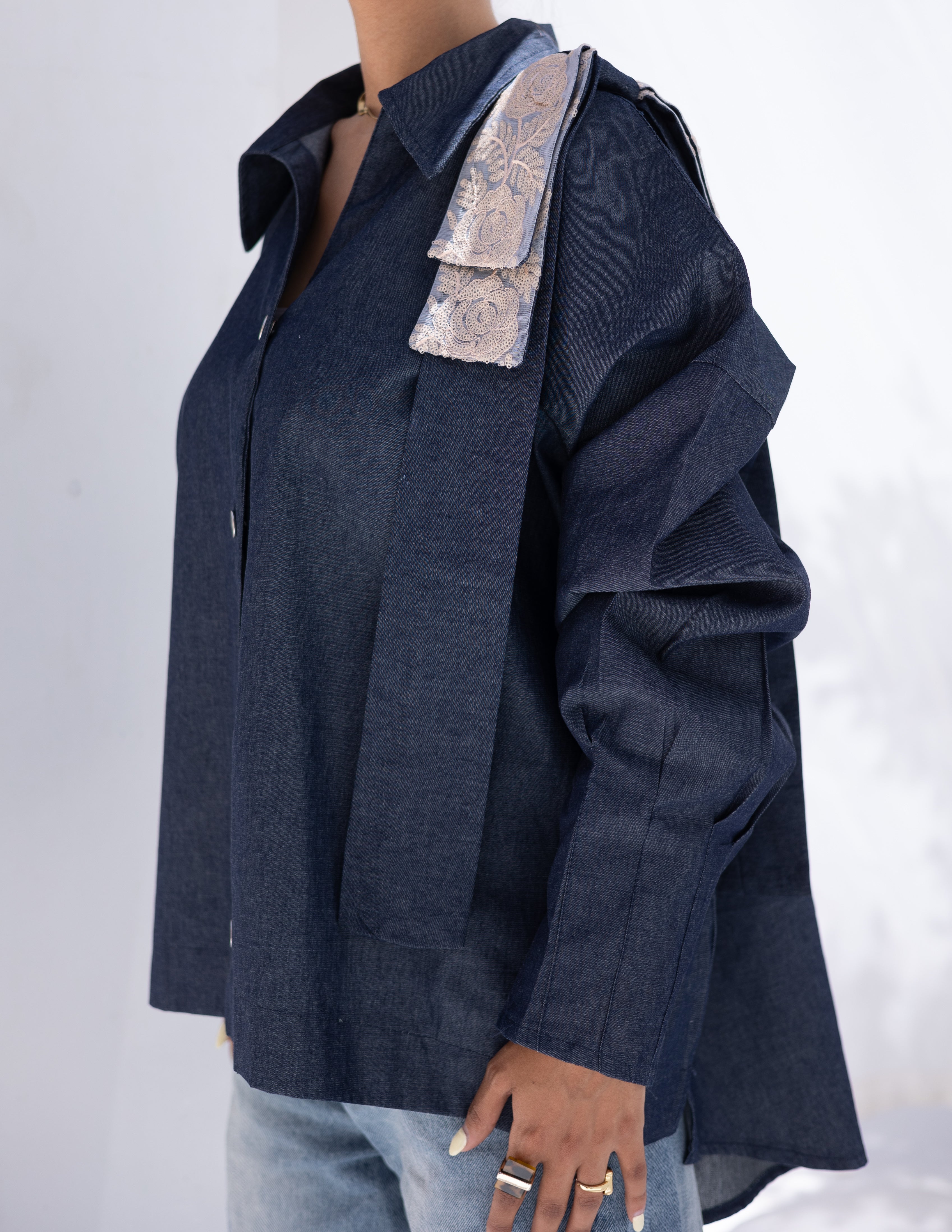 denim with bow