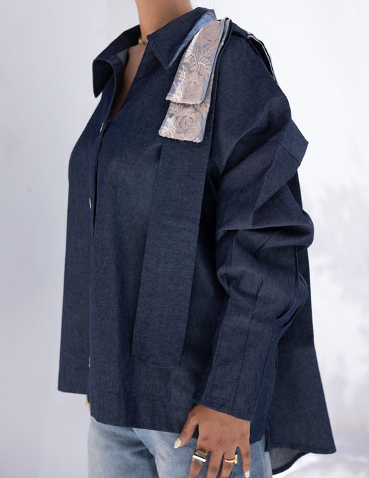 denim with bow