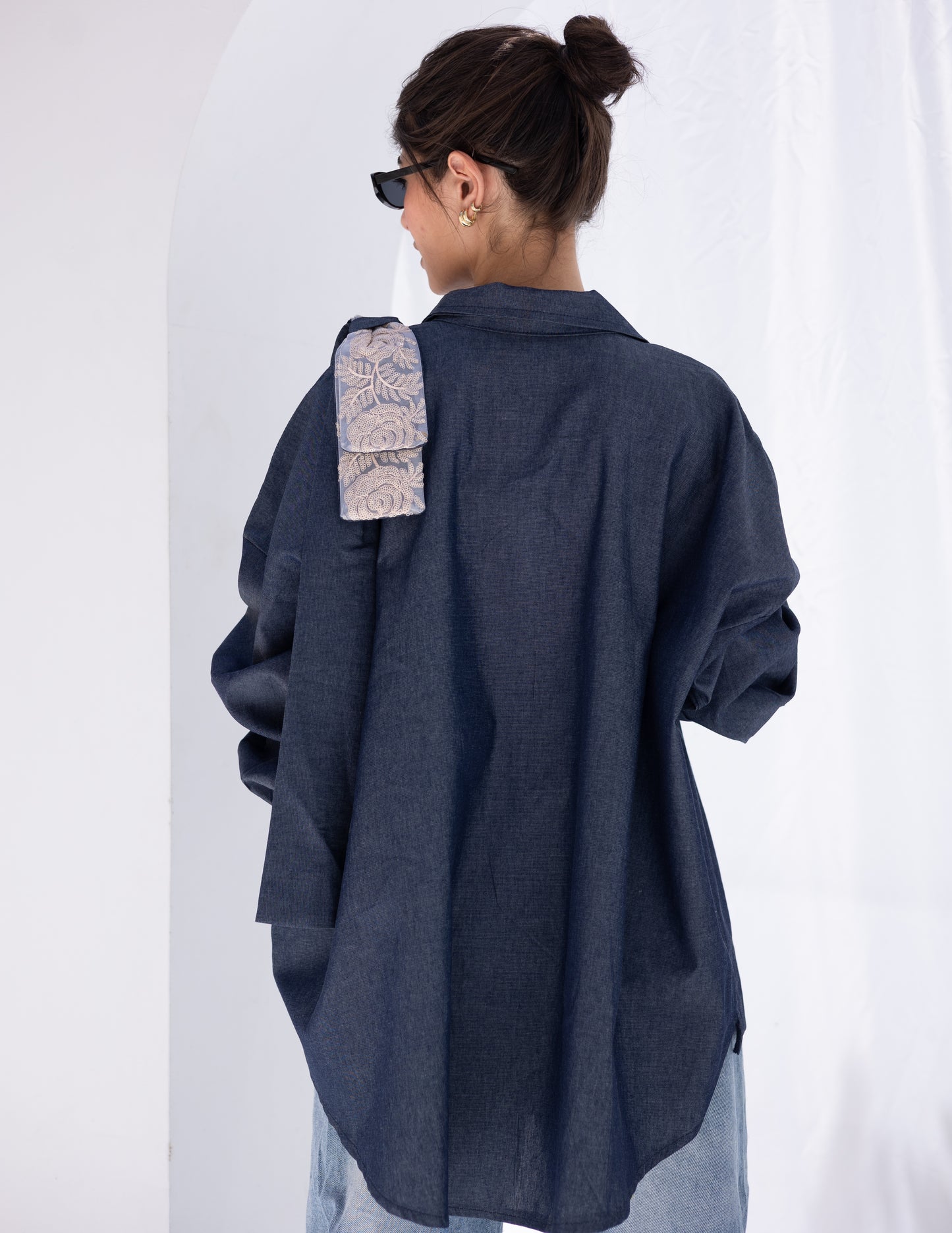 denim with bow