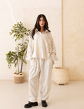 beige linen pants