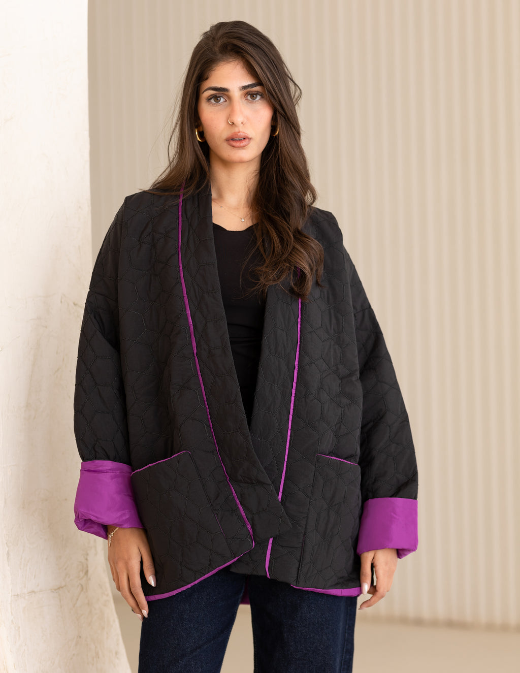 Purple face off jacket