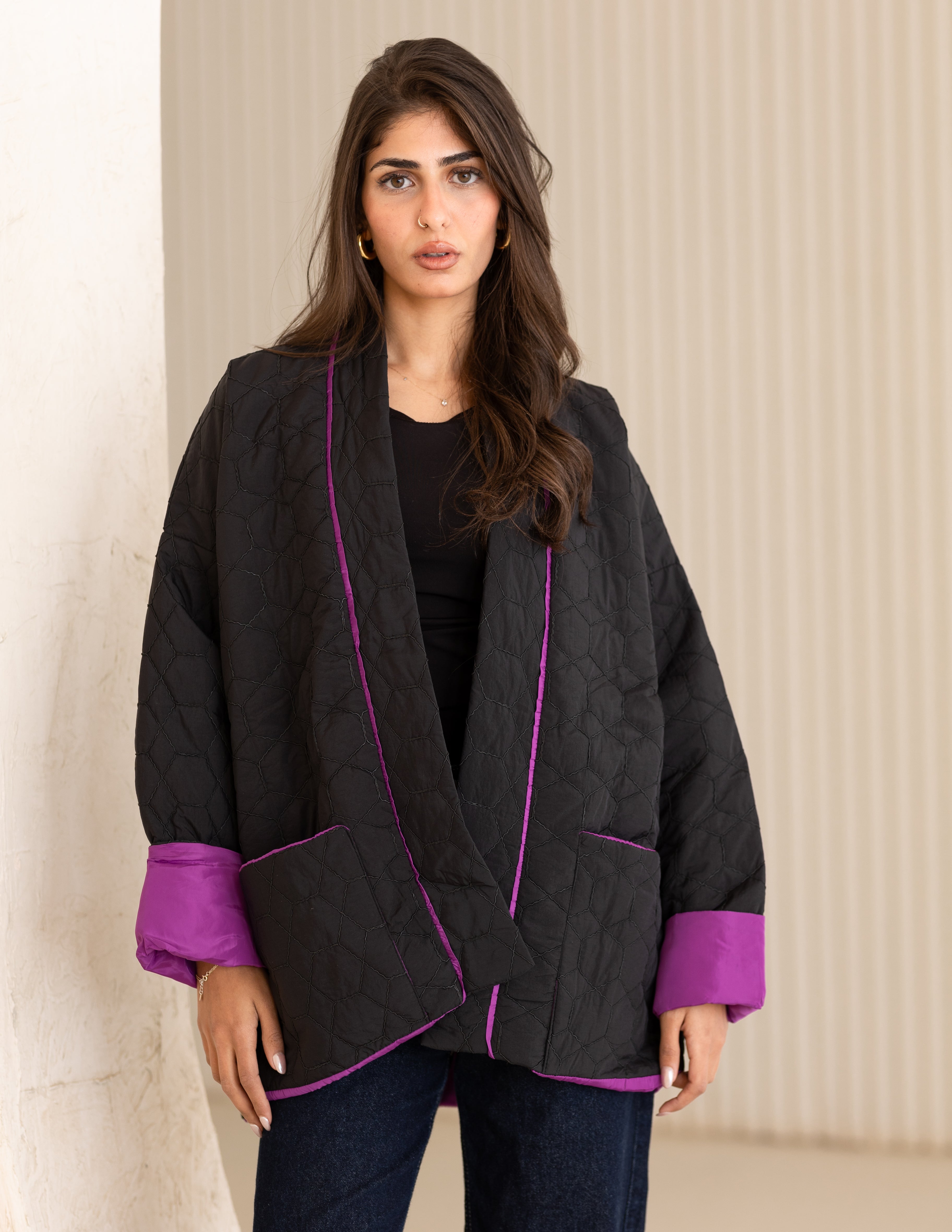 Purple face off jacket