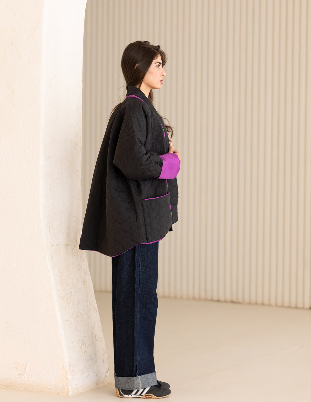 Purple face off jacket