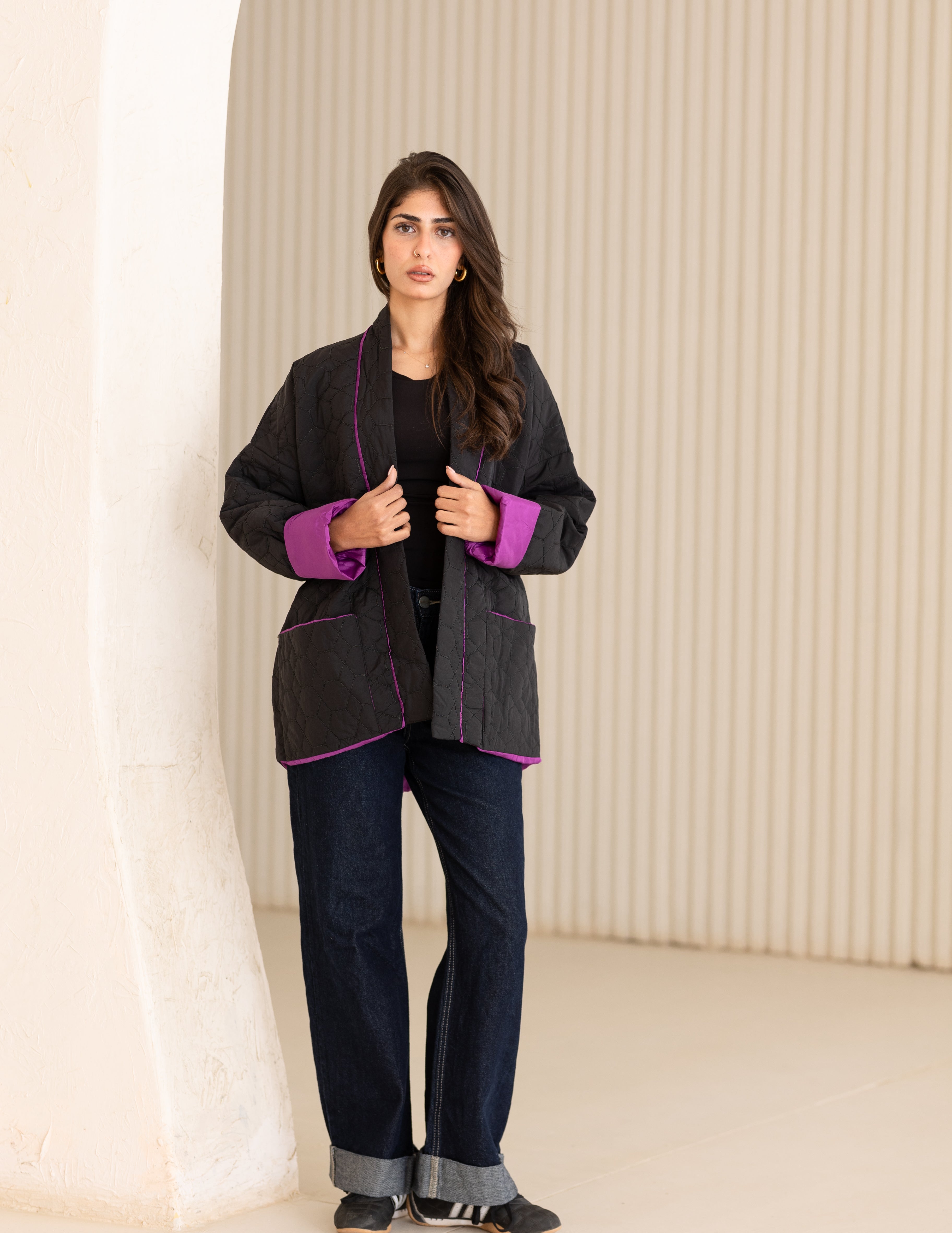 Purple face off jacket