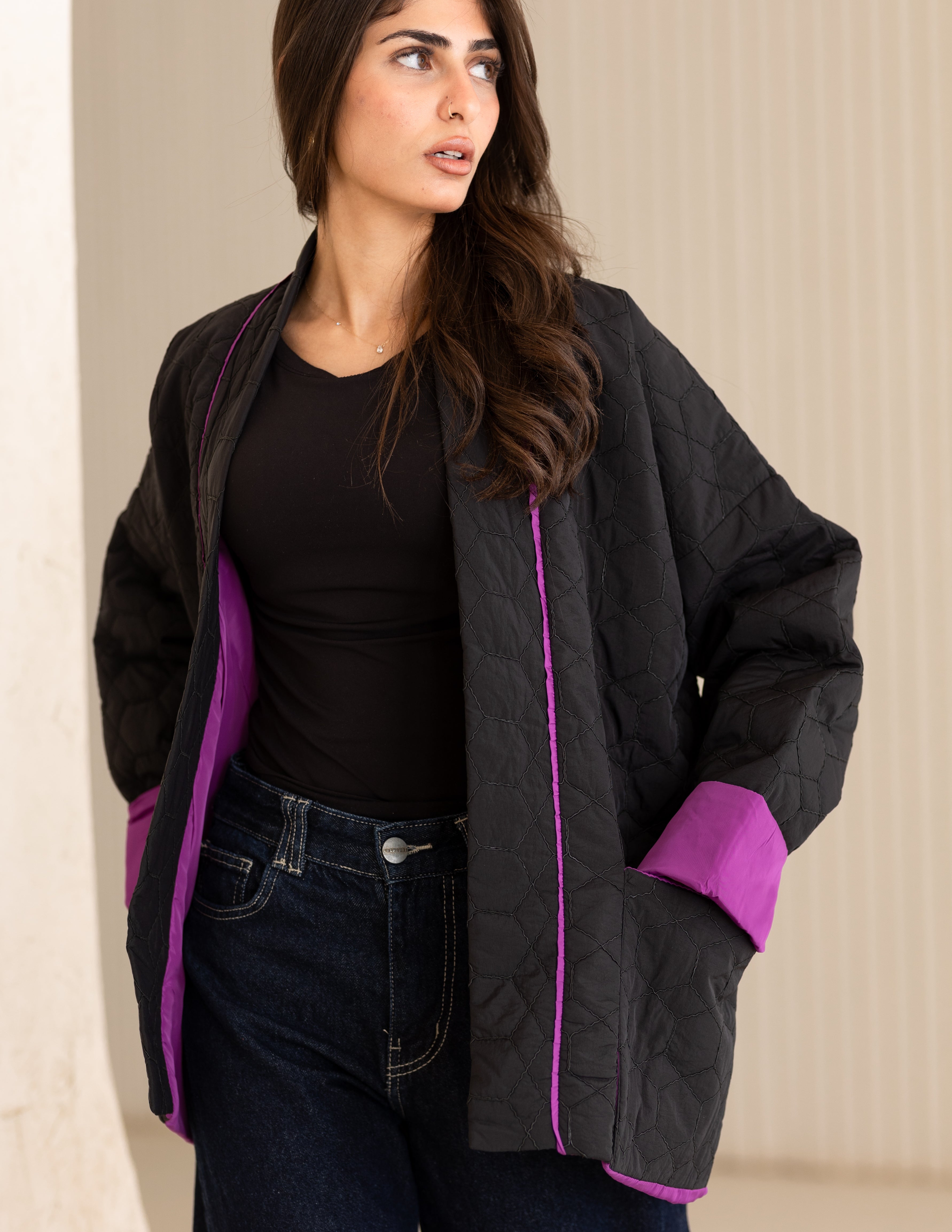 Purple face off jacket