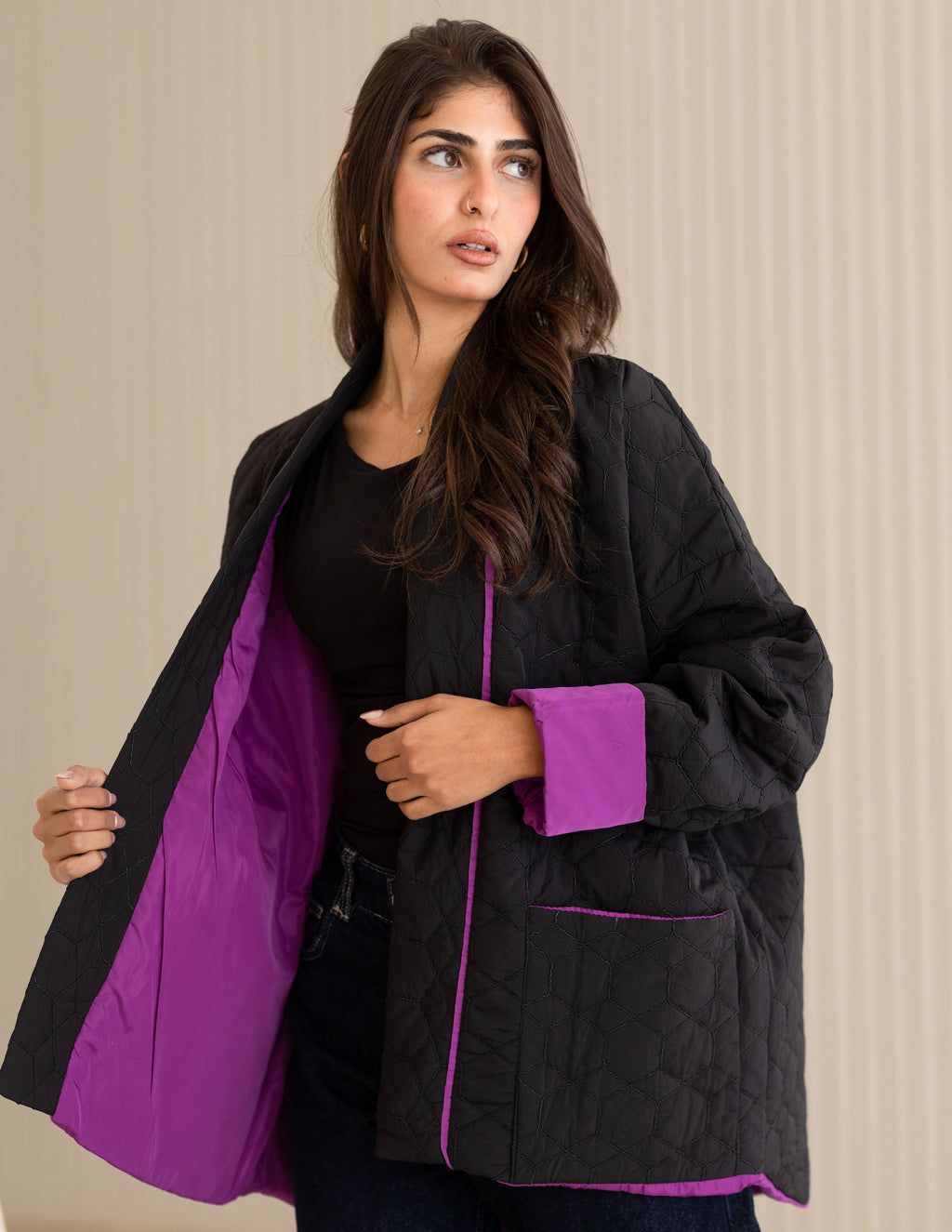 Purple face off jacket