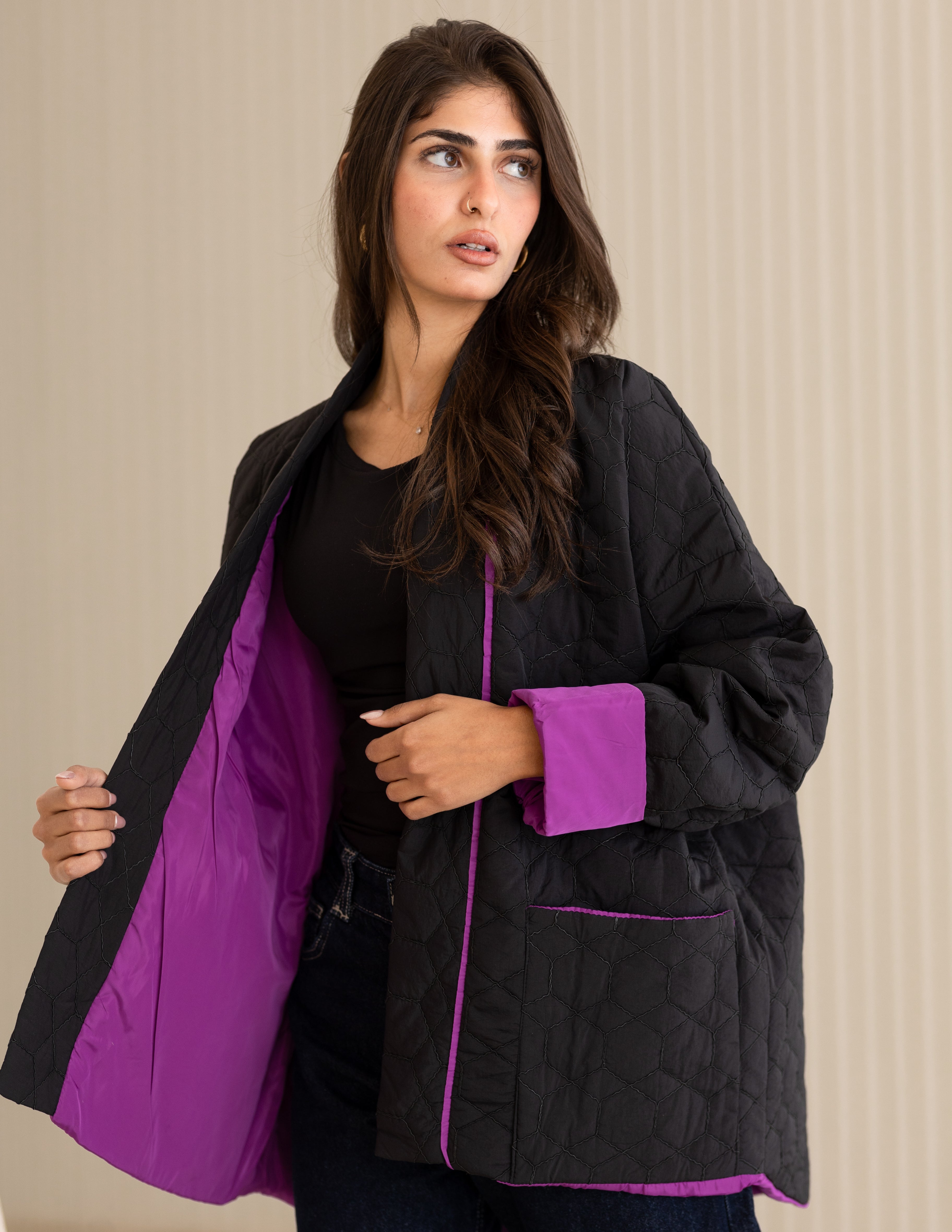 Purple face off jacket