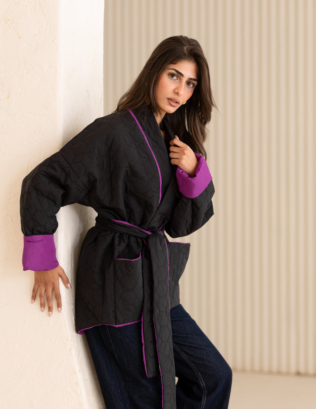 Purple face off jacket