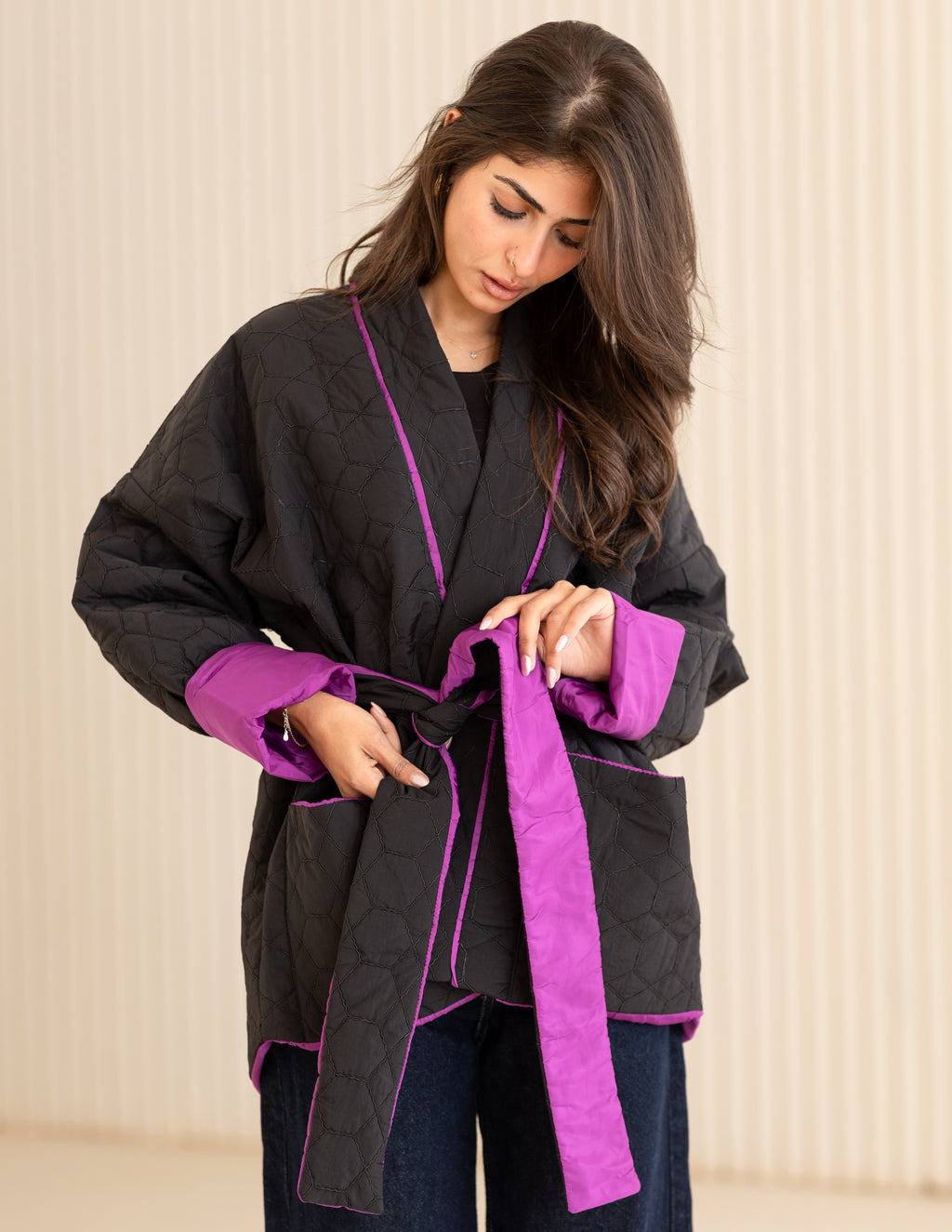Purple face off jacket