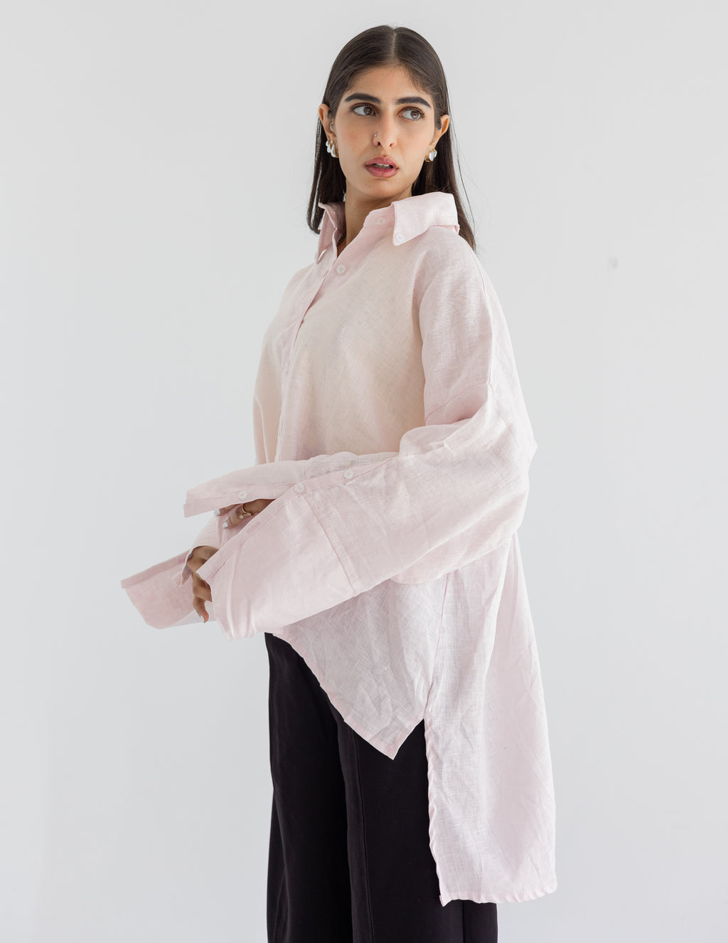Big cuff linen shirt