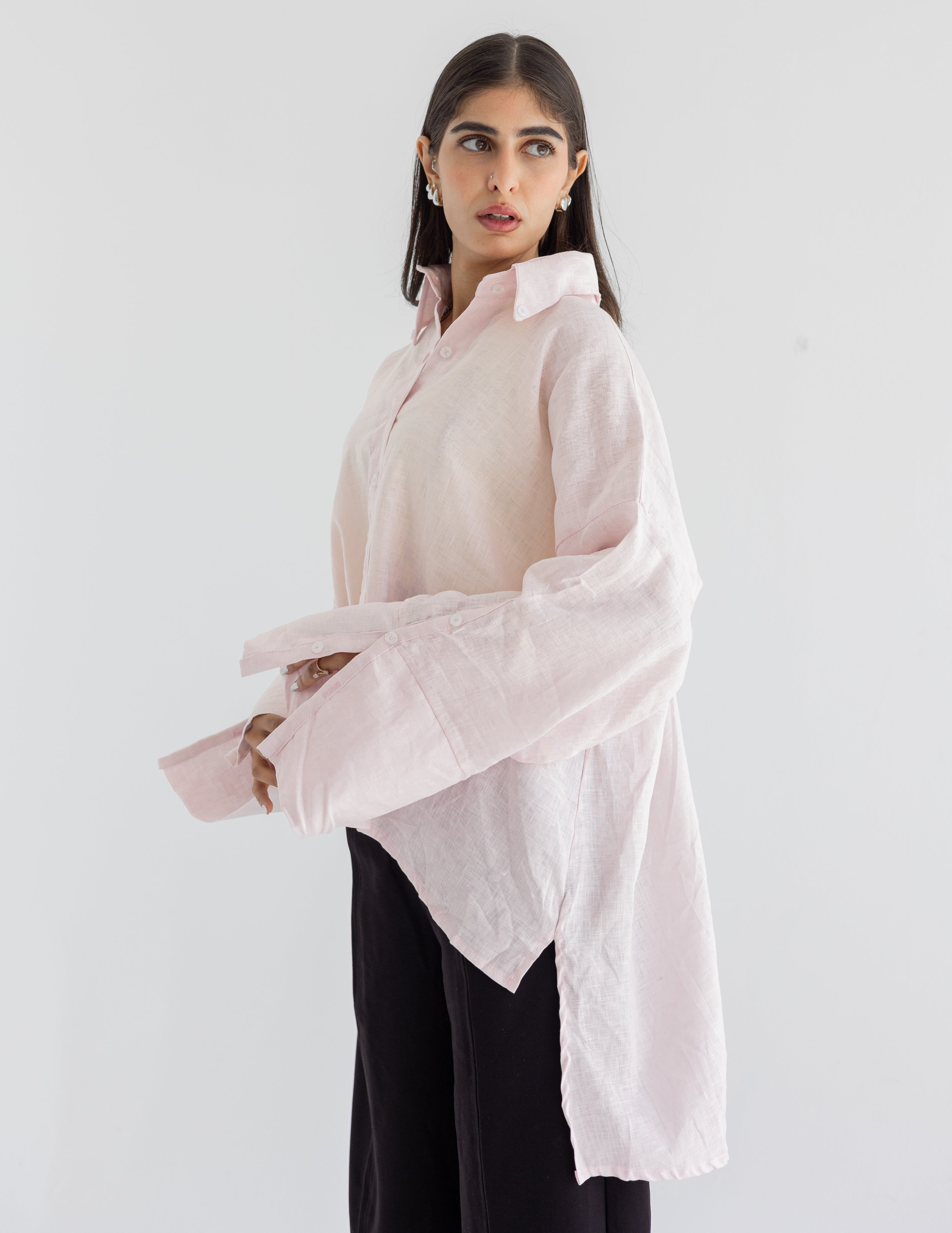 Big cuff linen shirt