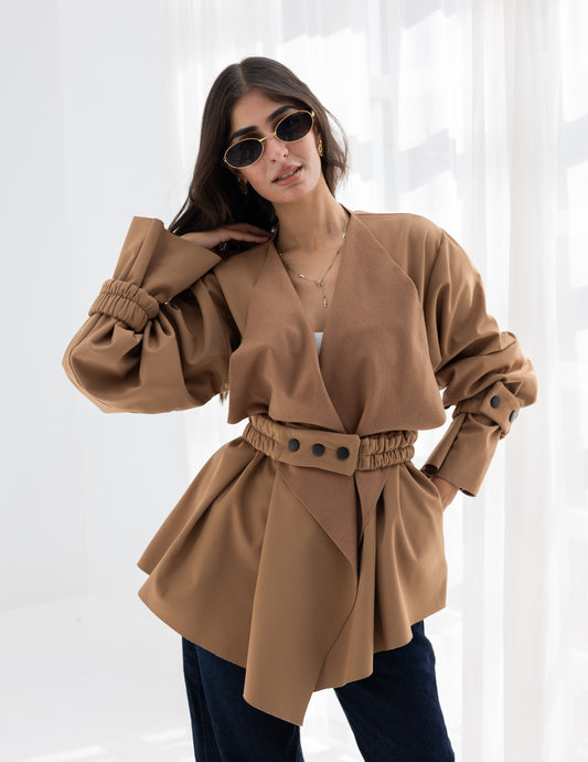Shawl camel jacket