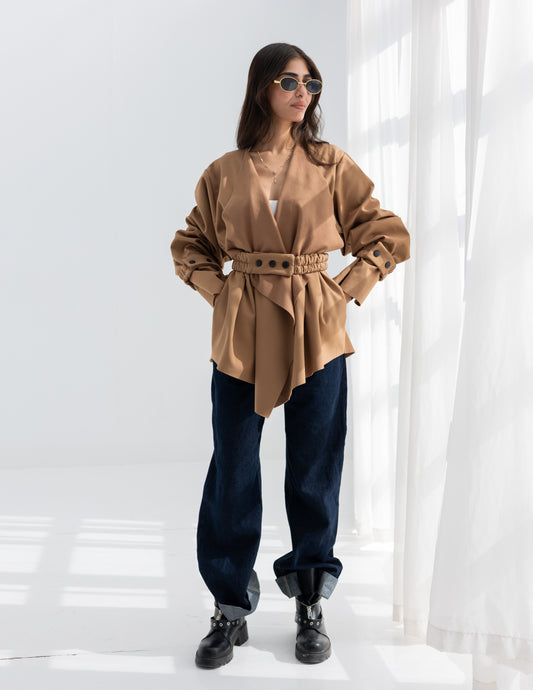 Shawl camel jacket