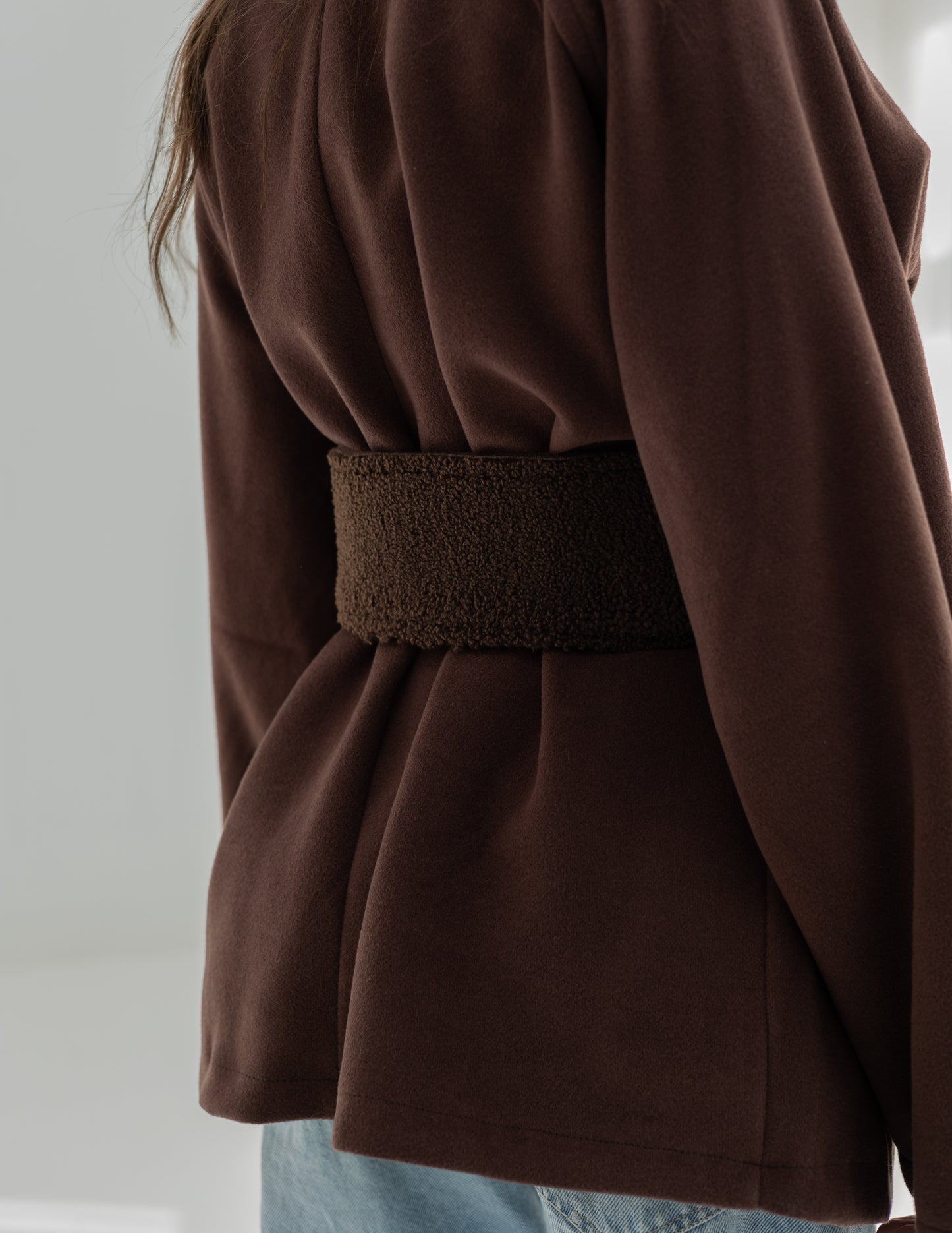 Brown belted jacket