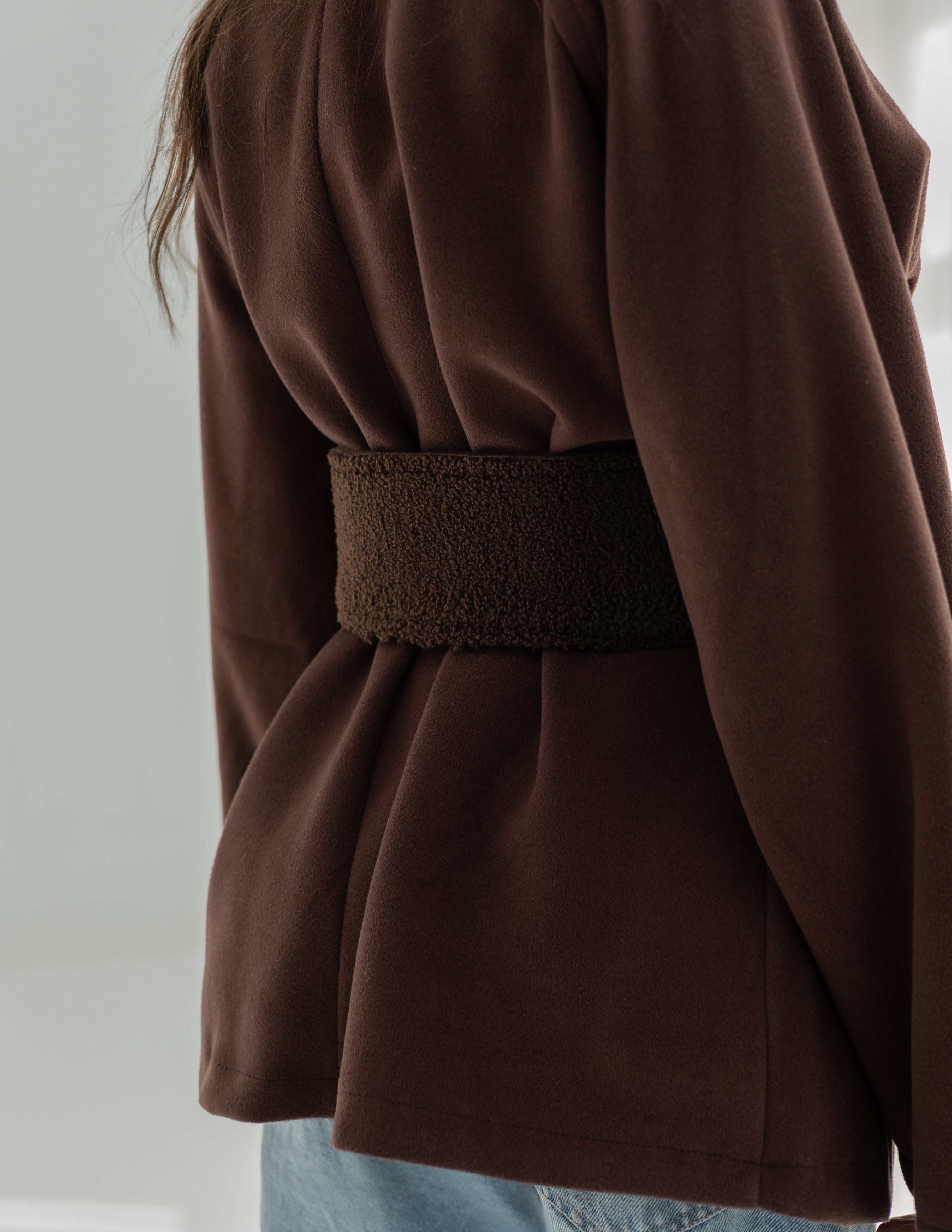 Brown belted jacket