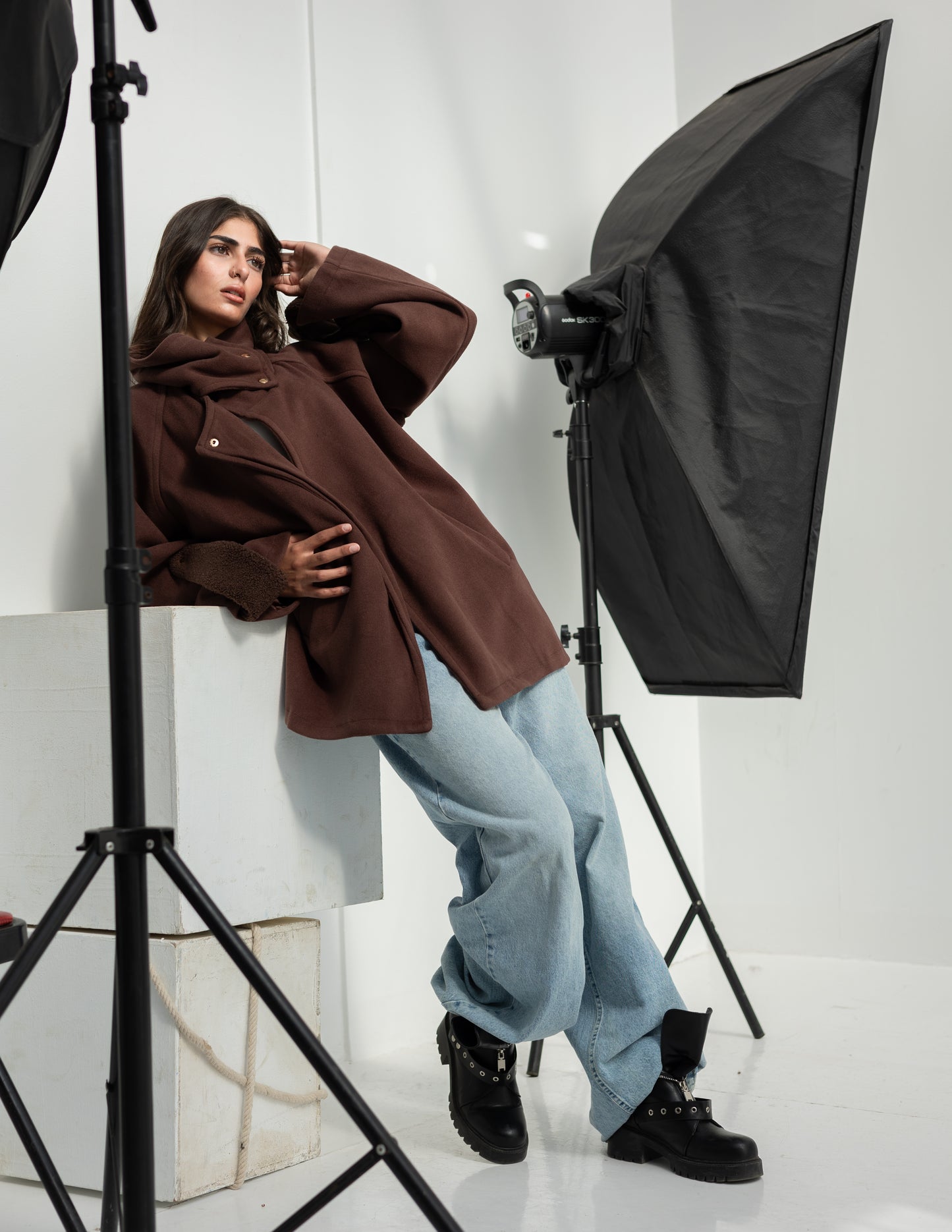 Brown belted jacket