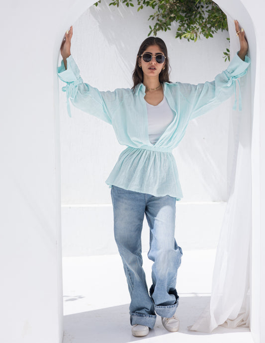 Puffy cuffs blouse