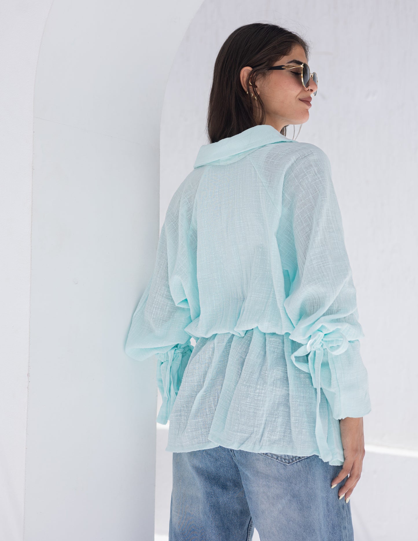 Puffy cuffs blouse