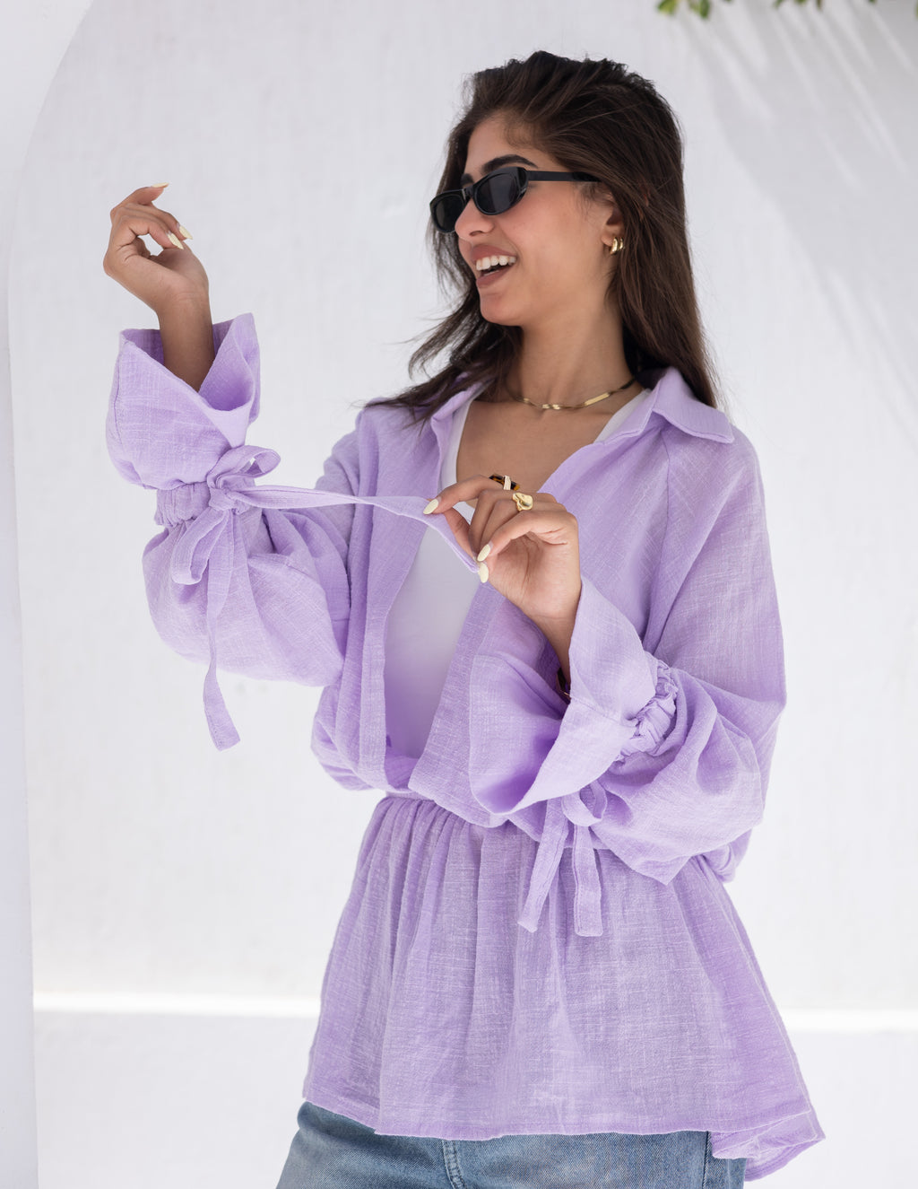 Puffy cuffs blouse