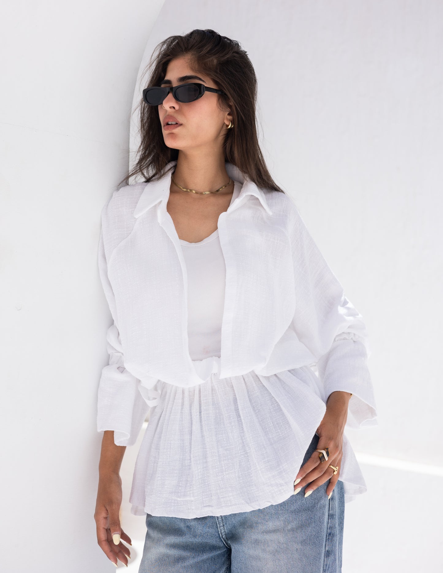 Puffy cuffs blouse