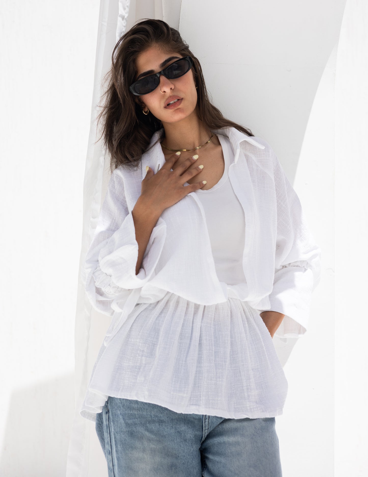 Puffy cuffs blouse