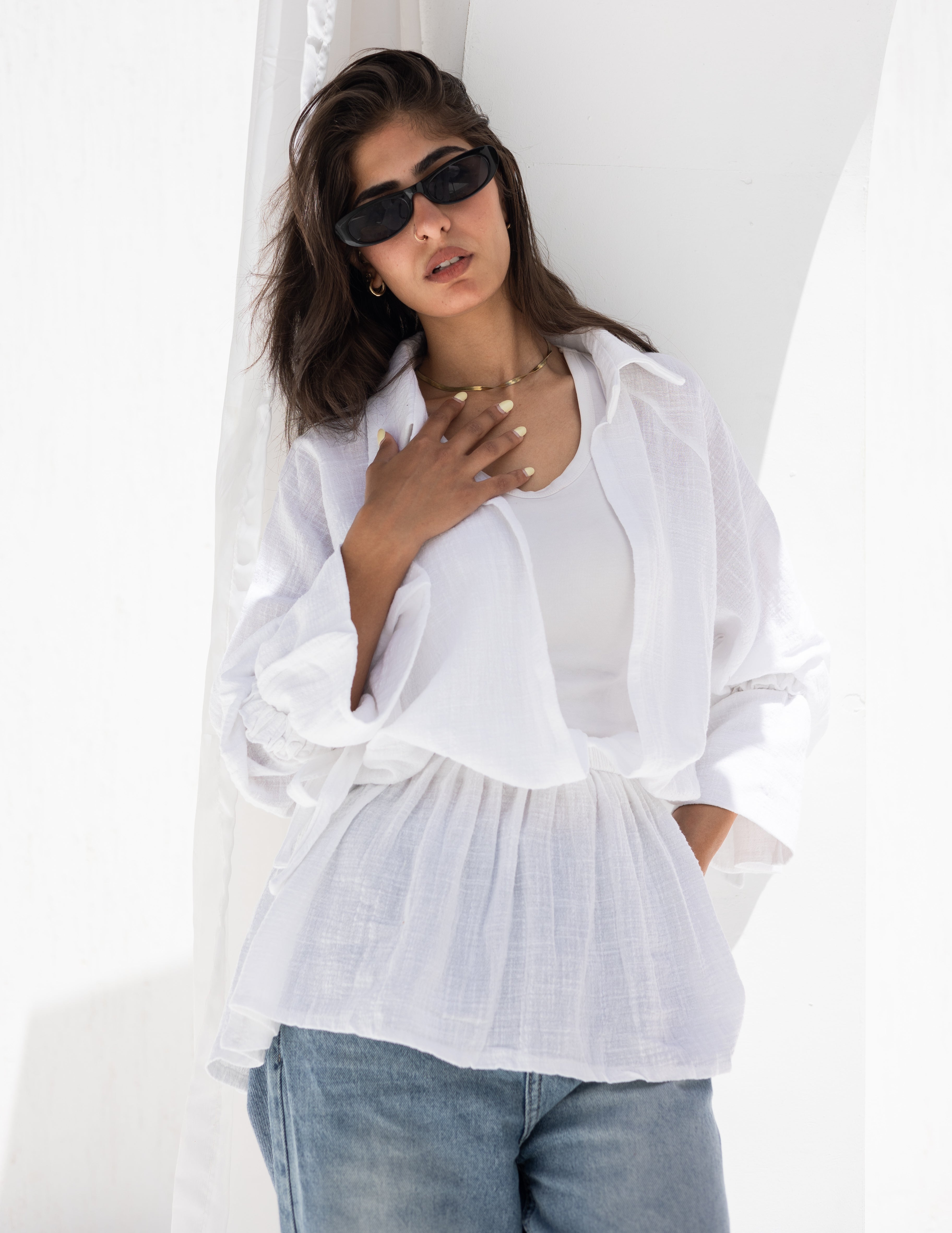 Puffy cuffs blouse