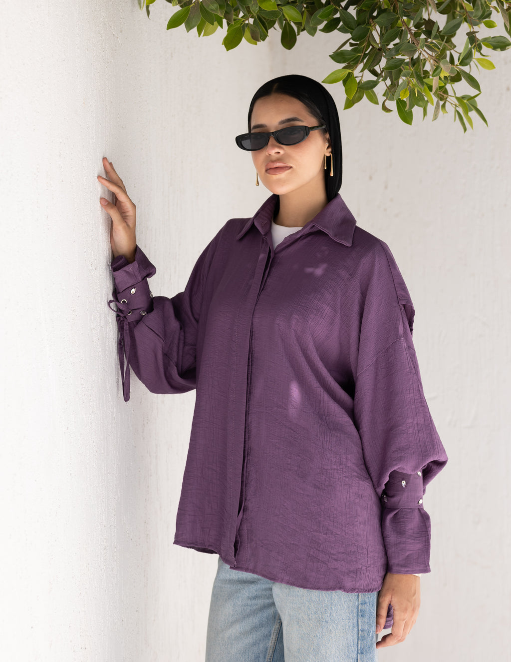 Crystal cuffs shirt