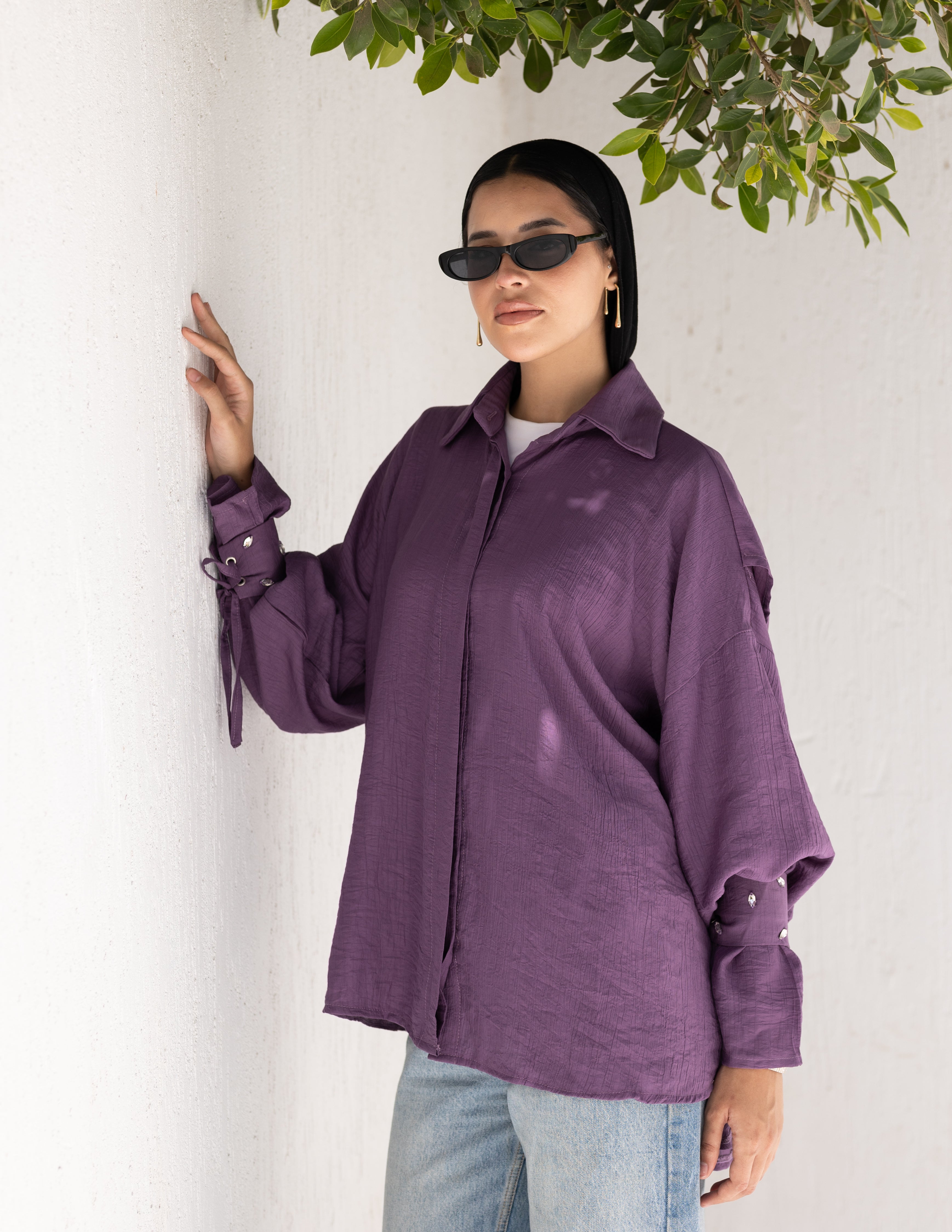 Crystal cuffs shirt
