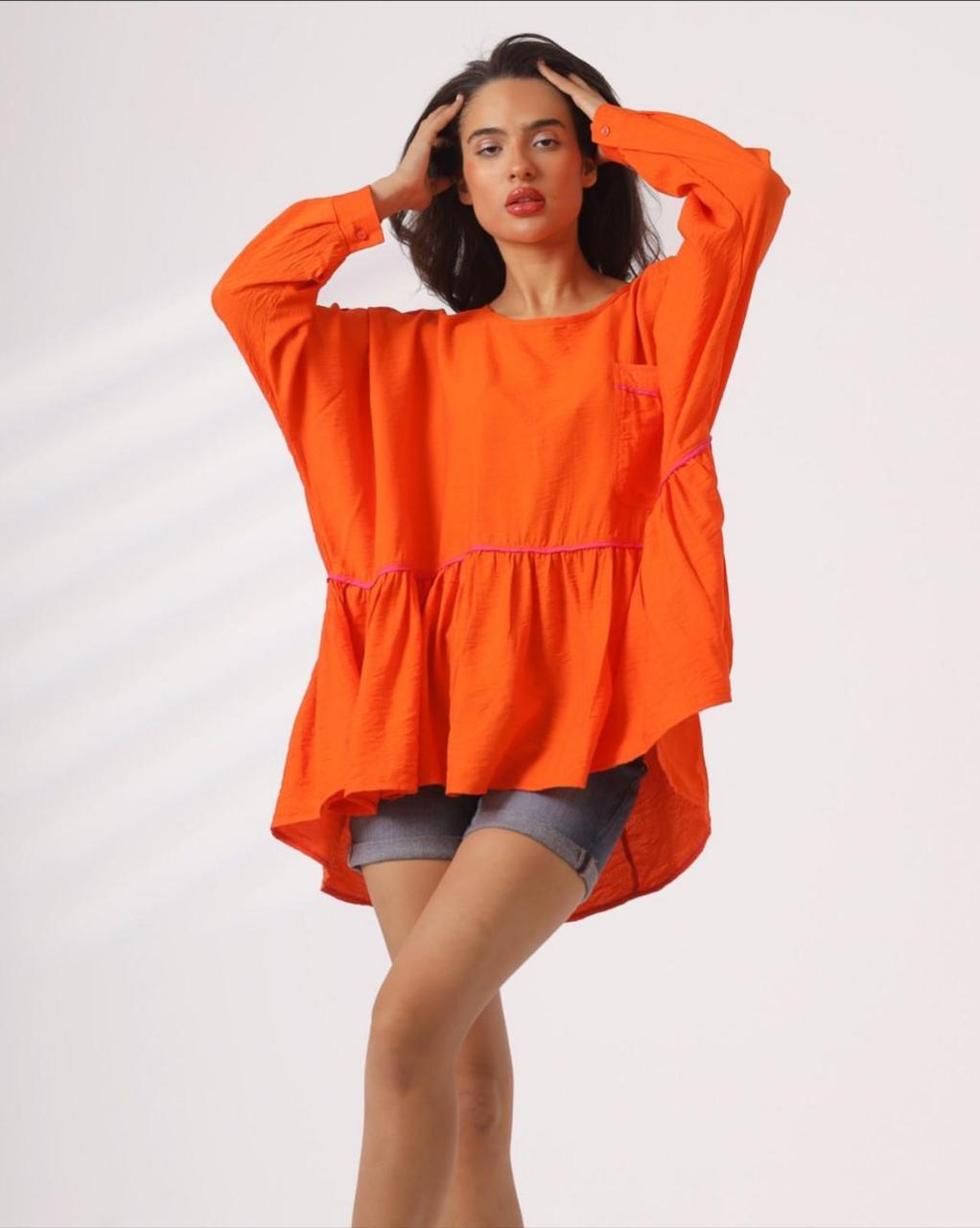 Ruffles linen blouse