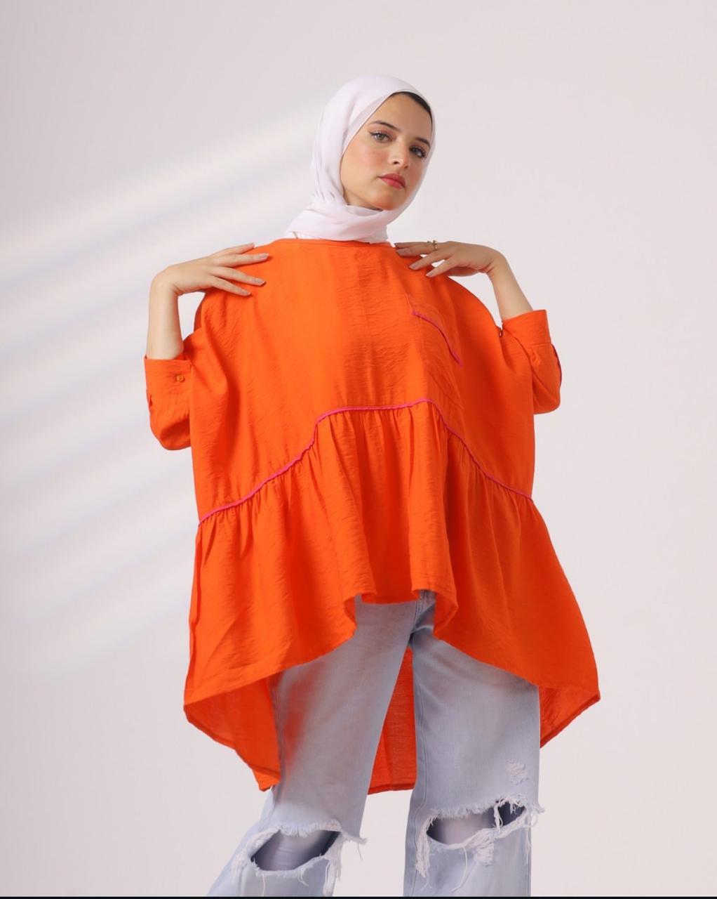 Ruffles linen blouse