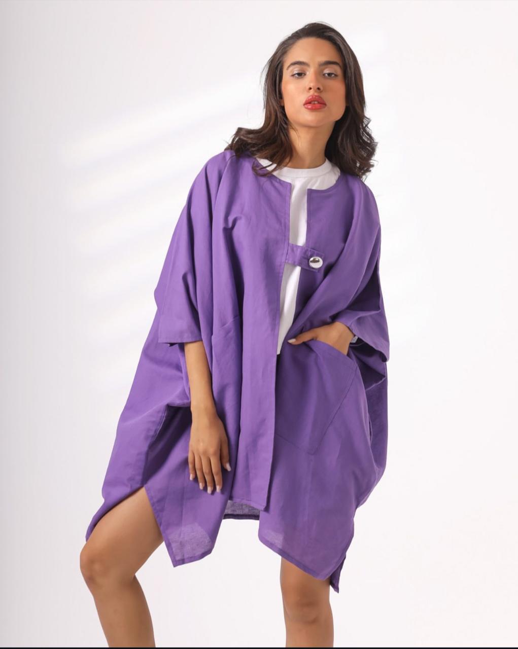 Purple cardigan