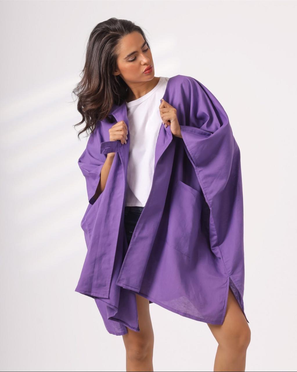 Purple cardigan