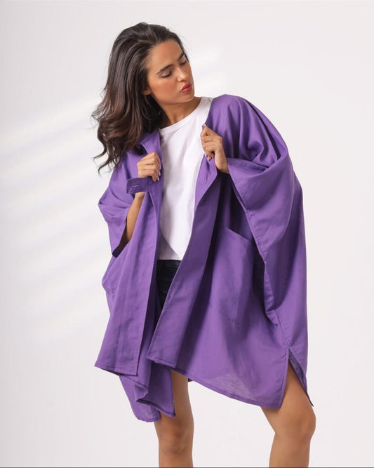 Purple cardigan