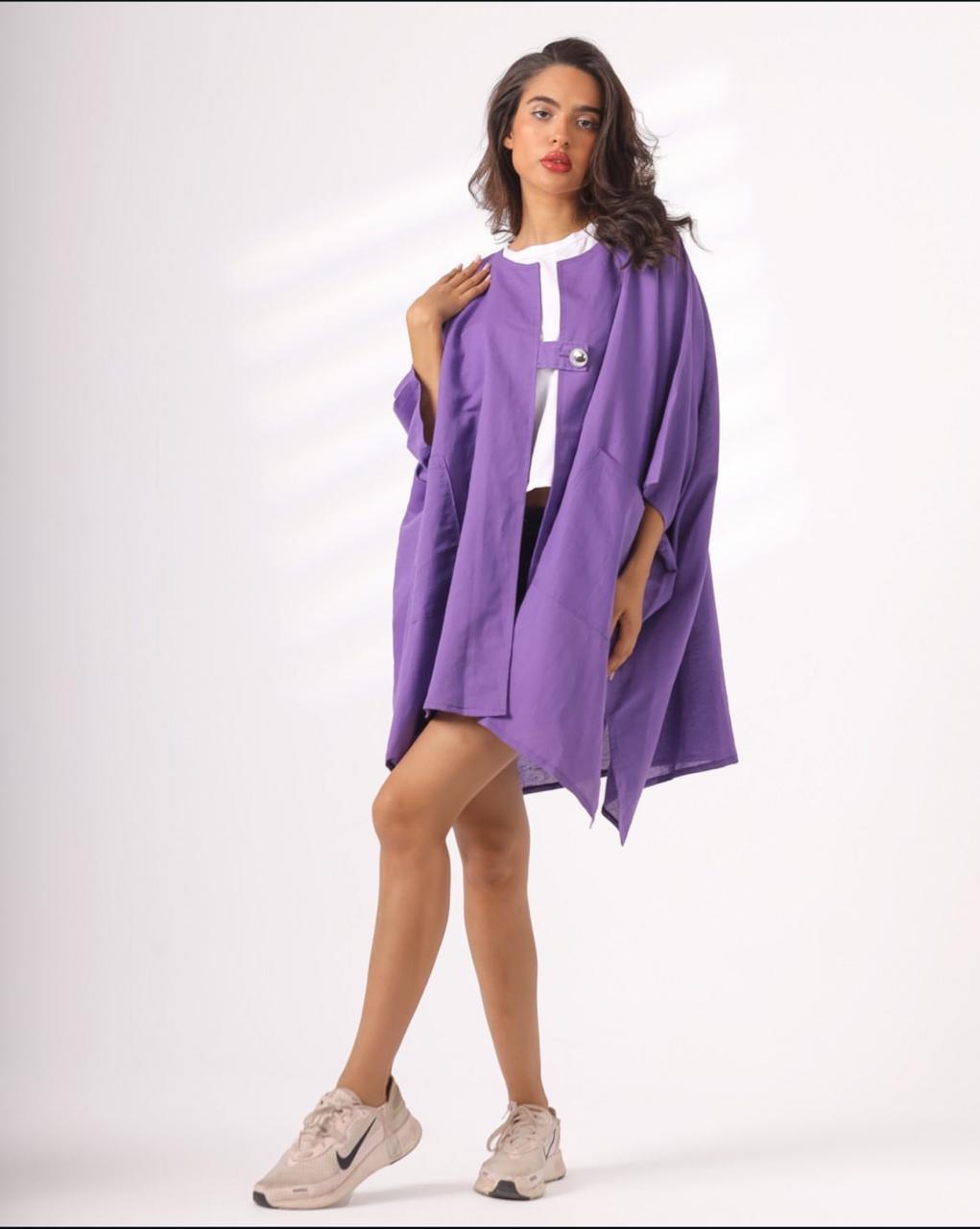 Purple cardigan