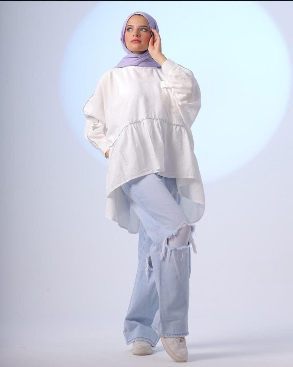 Ruffles linen blouse