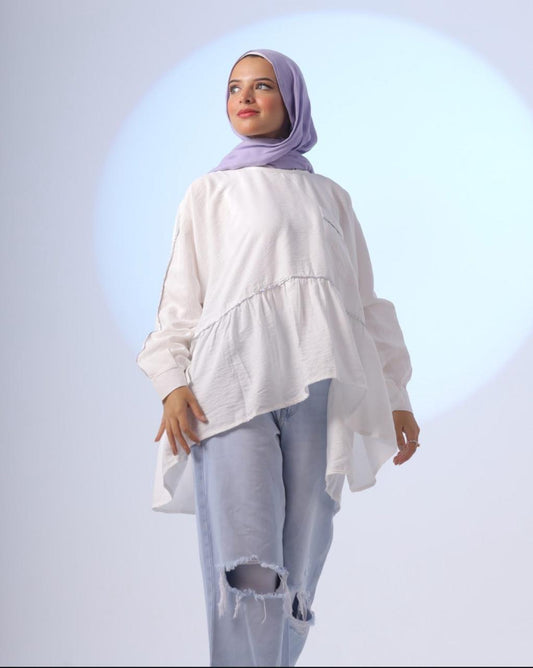 Ruffles linen blouse